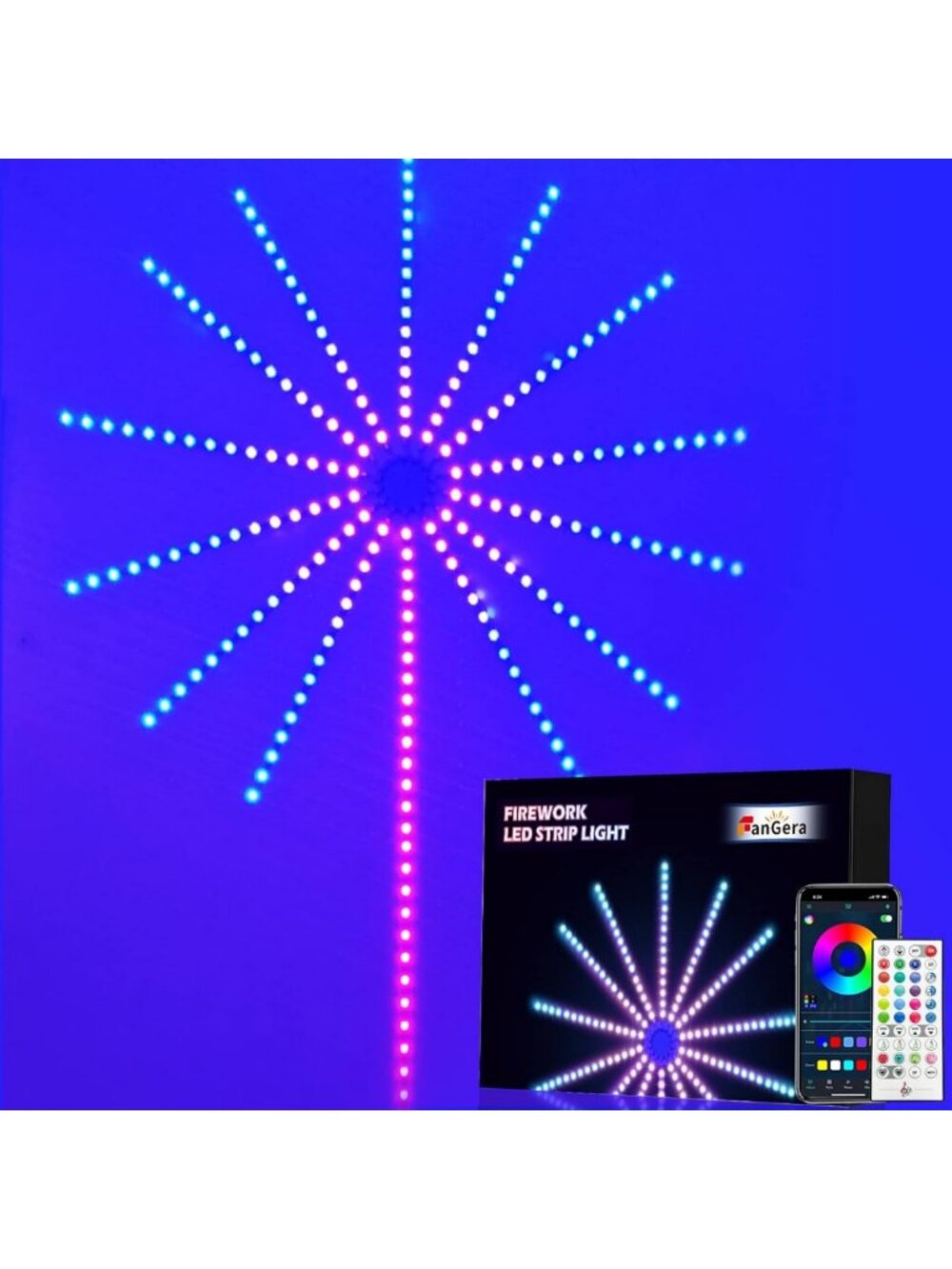 14pcs Smart Firework LED Strip Lights - Colorful DC 5V Decorative Lighting